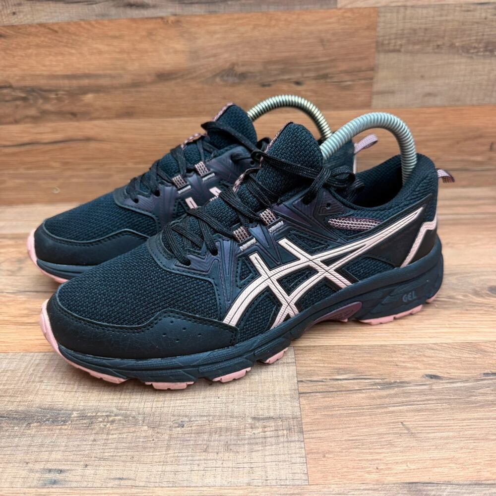 ASICS Gel-Venture 8 Women’s  Size 8 Black Frosted Rose Hiking Running Sneaker